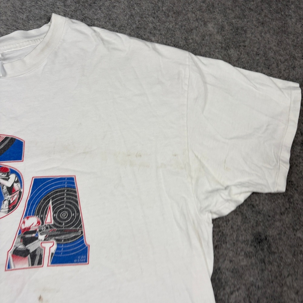 USA Shooting Sports T-Shirt Mens XXL White 80s Graphic Vintage 90s Beefy-T Retro - Picture 7 of 15